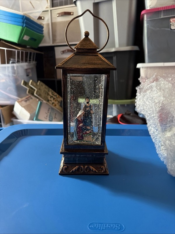 ELDNACELE NATIVITY Scene Snow Lantern Musical Glitter Water Lighted USB Cable gallery