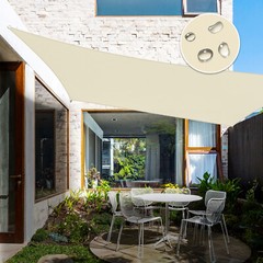Beige Custom 5-24FT Rectangle Waterproof Sun Shade Sail Garden Pool Patio Cover