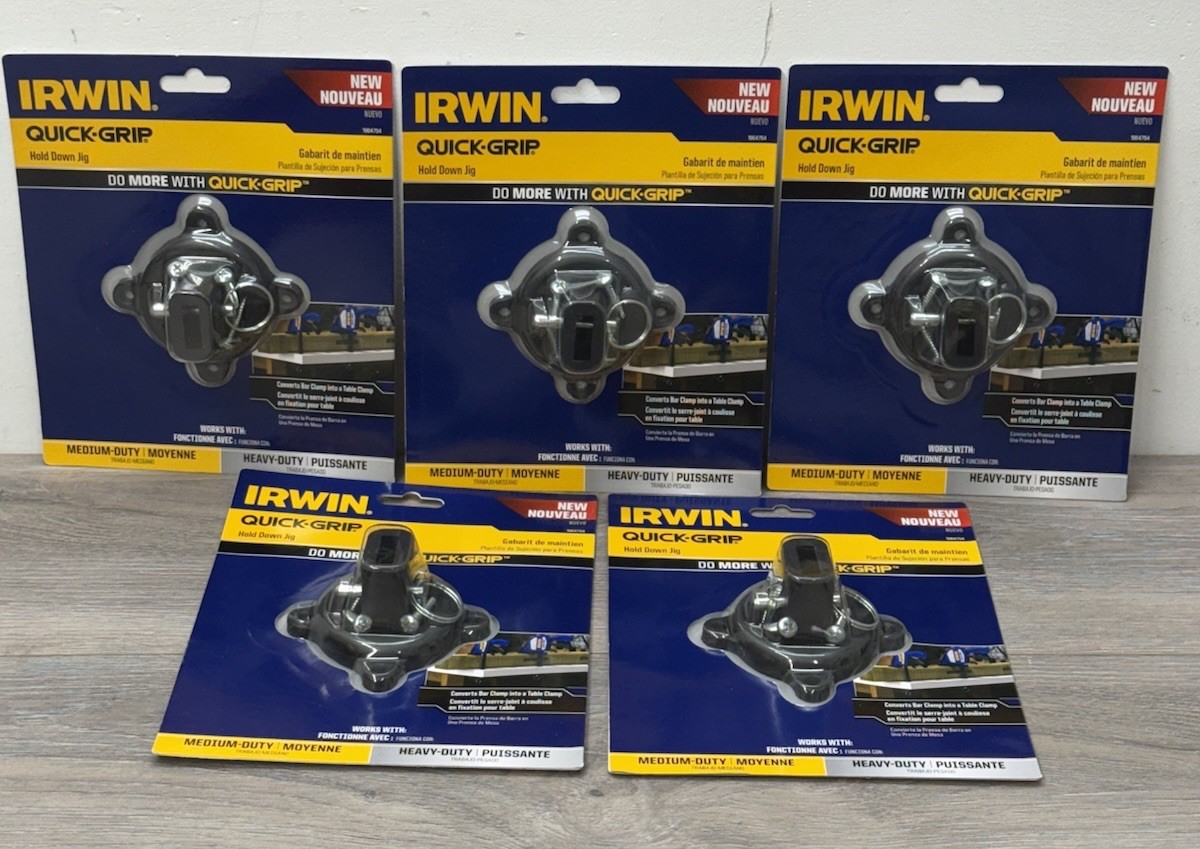5 Packs 1964754 Irwin Quick Grip Hold Down Jig for Heavy-Duty & Medium Clamps gallery