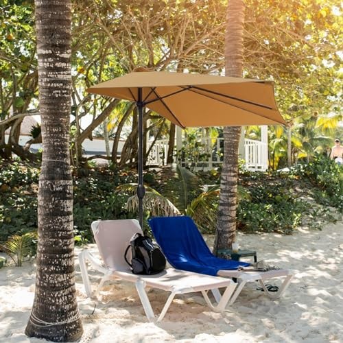 Half Umbrella Outdoor Patio Shade, Outdoor Balcony Shade Replacement Khaki gallery