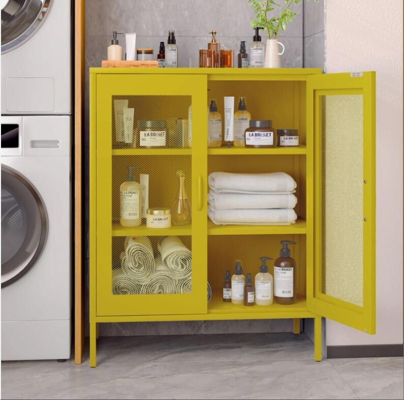 Elegro Metal Storage Cabinet,Kitchen Storage Cabinet With Ventilated Mesh Doors gallery