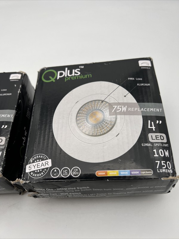 Qplus 4" 75W Replacement Led Gimbal Spotlight 10W 750 Lumens 2 QTY gallery