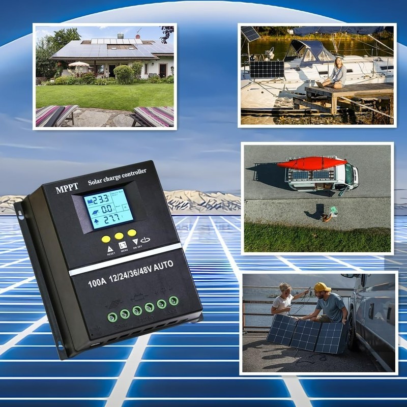 100A MPPT Solar Charge Controller 12V 24V 36V 48V LCD for Lead-Acid/Lithium gallery