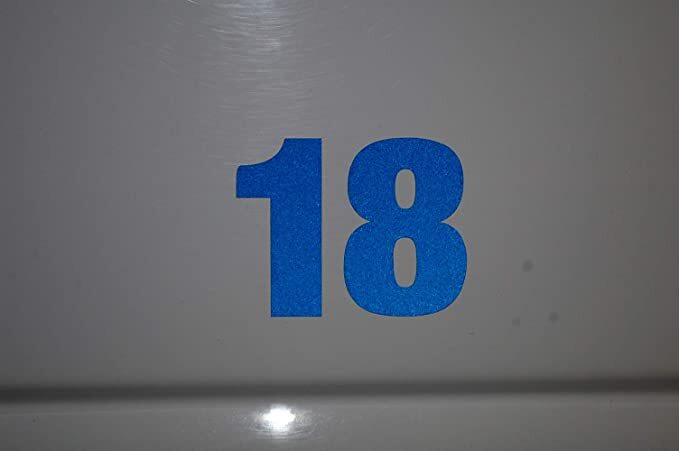 0-9 Reflective Numbers Blue Sticker Vinyl Decal pick 1"-12" Set Of 20 (RV2-2) gallery