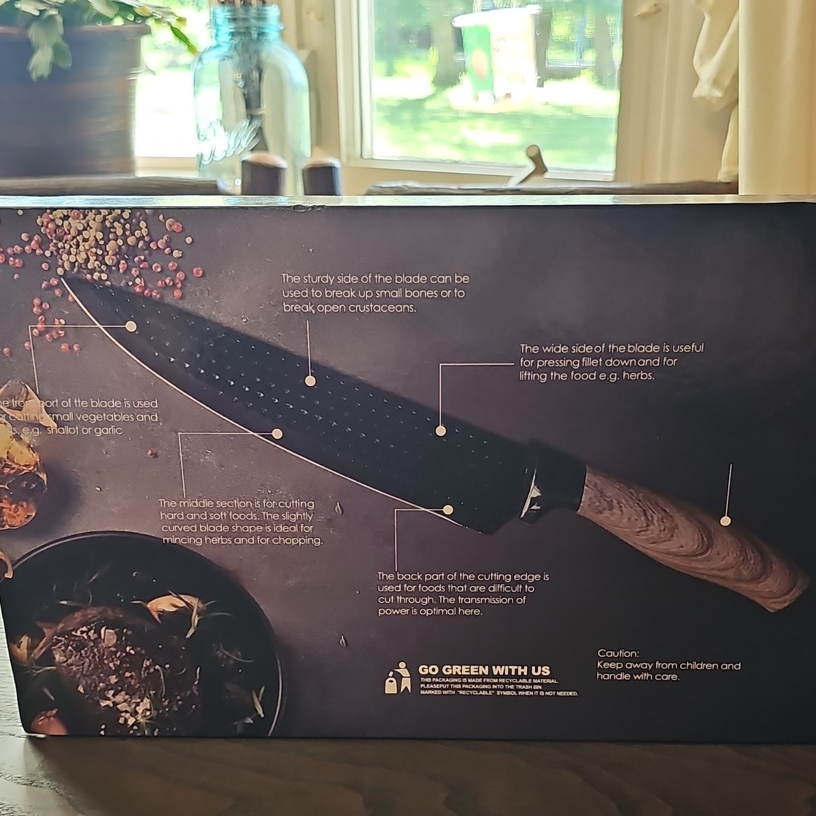 6 Piece Kitchen Knife Set Wood Handles Cleaver Chef Utility Scissors Peeler gallery