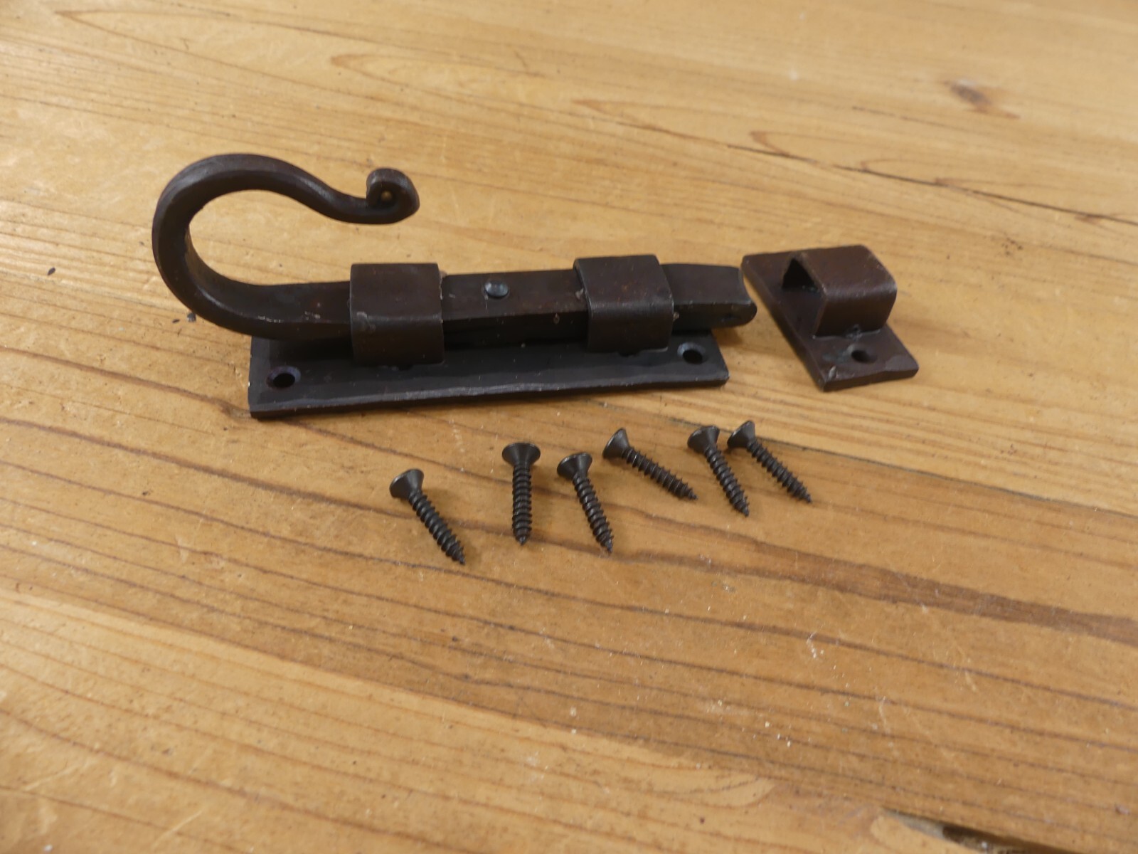 IRON FLAT SLIDING LOCK CABINET DOOR CUPBOARD DEAD BOLT SLIDE LATCH BARN BARREL gallery