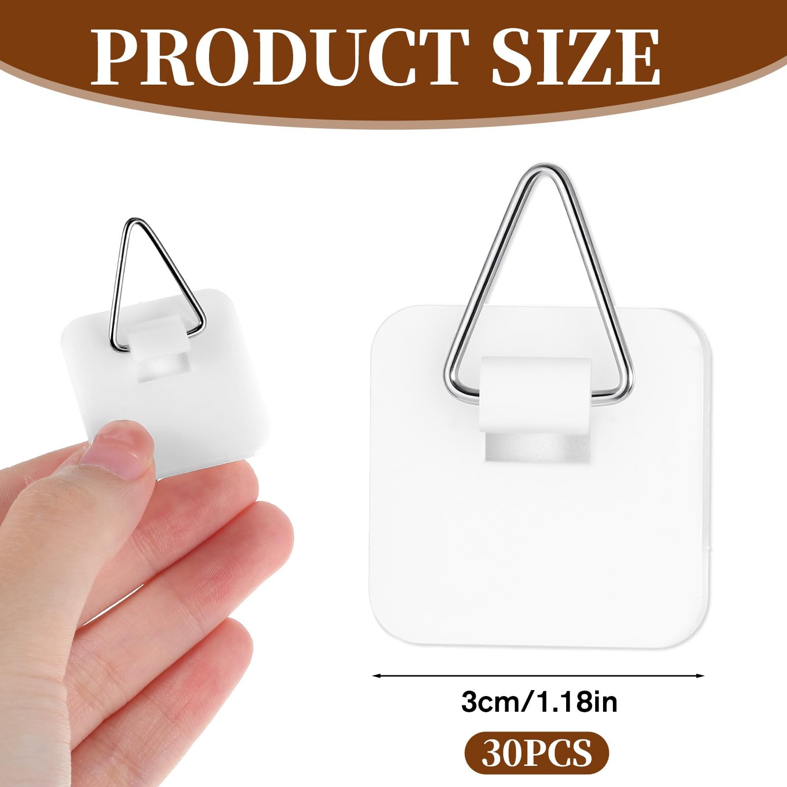 30 Pcs Invisible Adhesive Plate Hangers Nail Free Sticky Hooks for Wall Art gallery