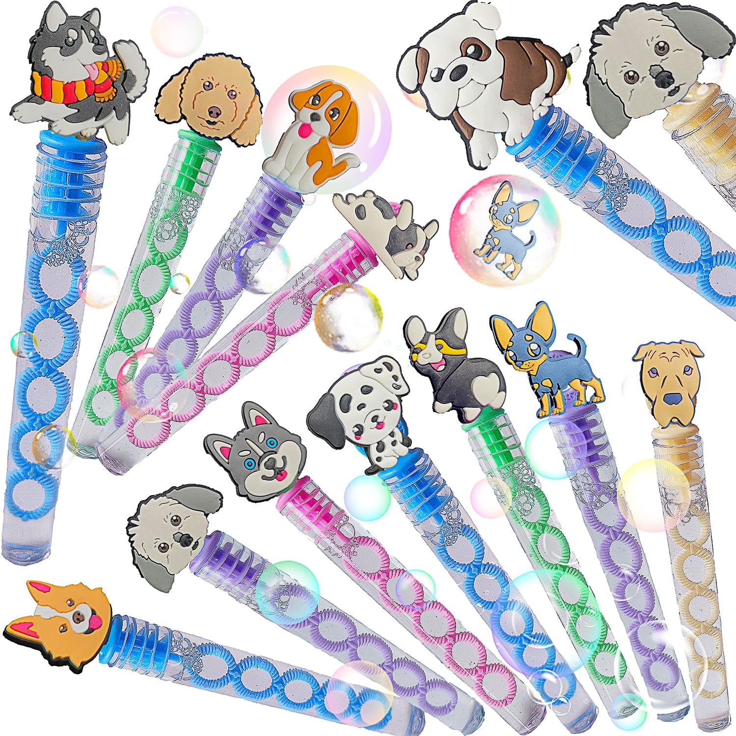 24 Packs Bulk Mini Dog Bubble Wands for Kids 3-5 Years Birthday Party Favors, Cl gallery