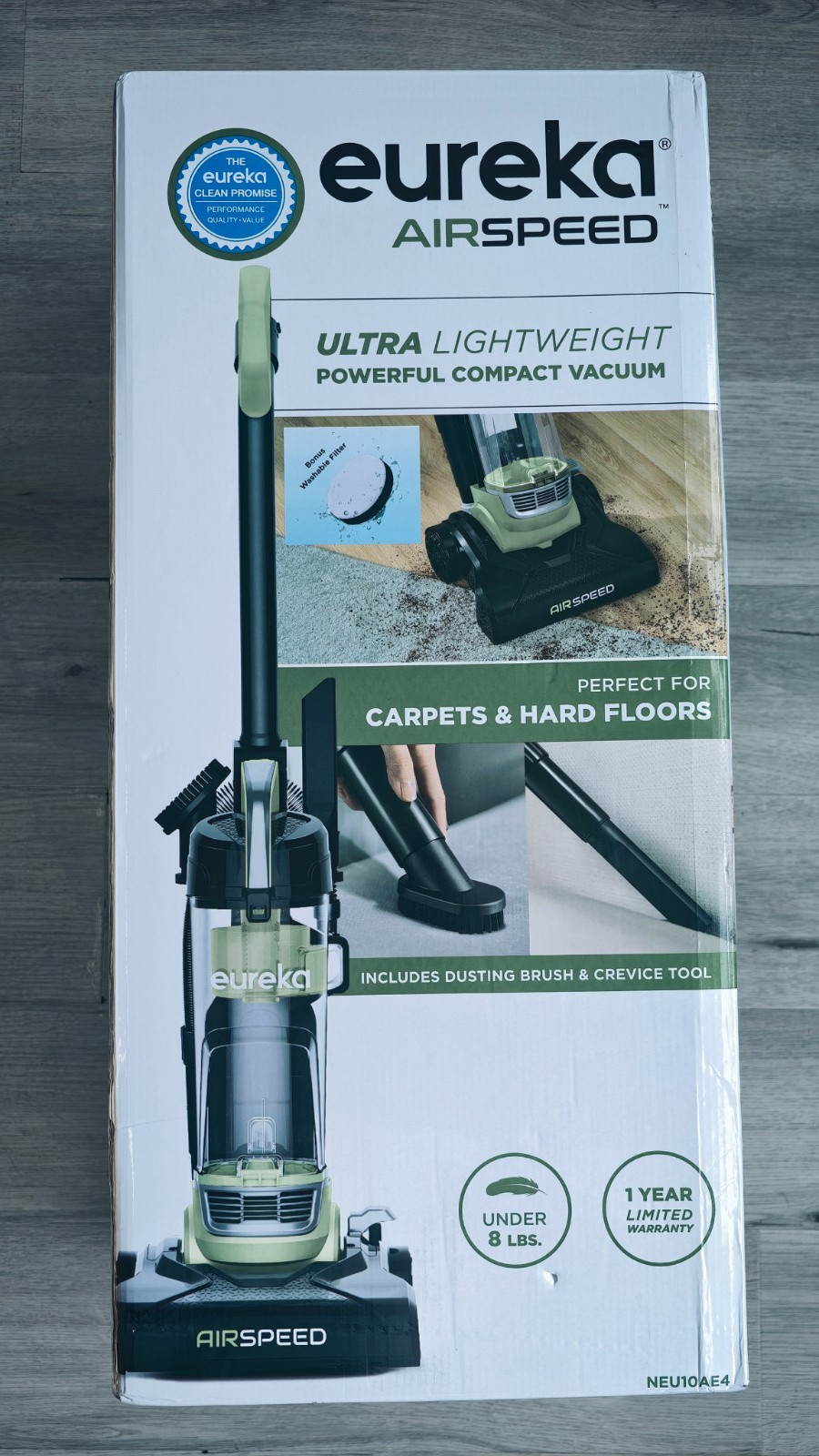 Eureka AirSpeed Compact Upright Vacuum, Lightweight, Carpet & Hard Floor, NEU100 gallery