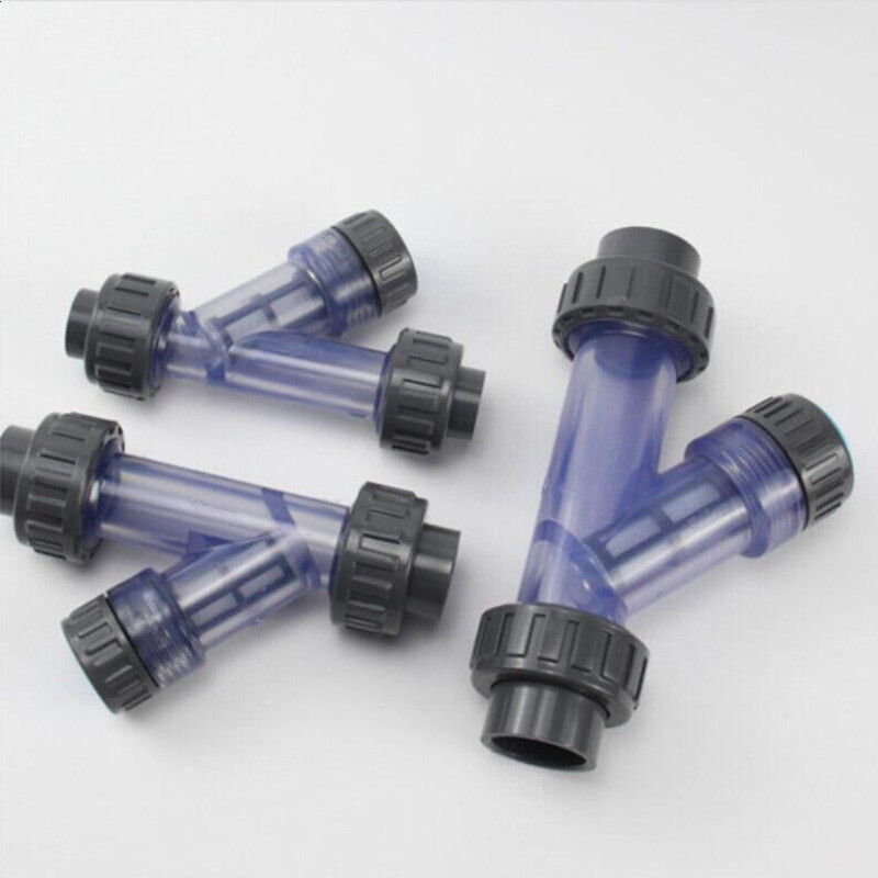 Inline PVC Y Filter Strainer Metric 20mm-63mm Clear Body Transparent DN15-DN50 gallery