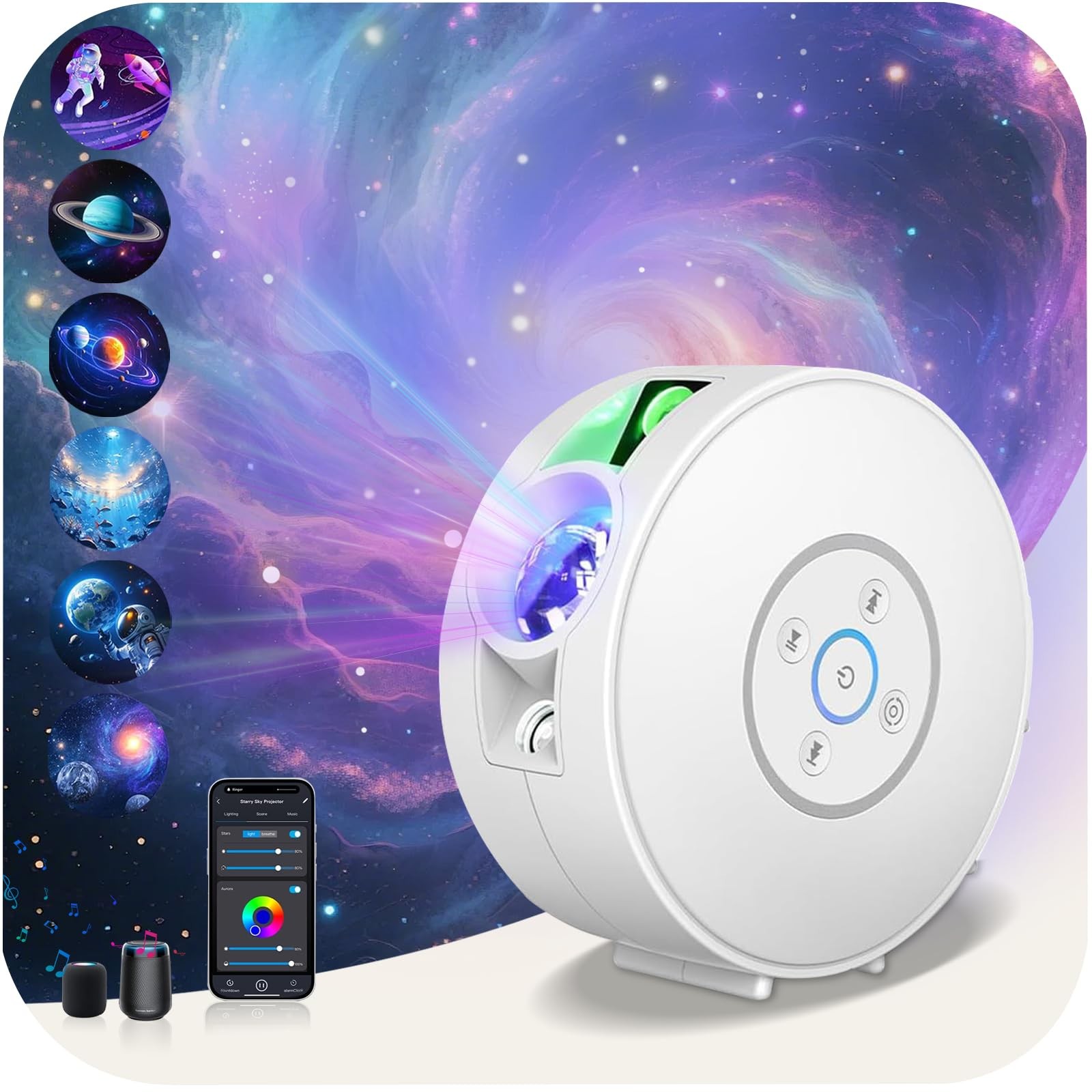 Smart Galaxy Star Projector for Bedroom - APP Voice Control Bluetooth Speaker... gallery