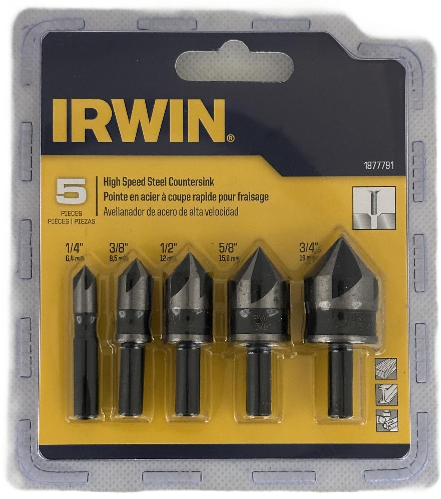 IRWIN Tools High Speed Black Oxide Countersink Drill Bit, 5-Piece Set 1877791 gallery