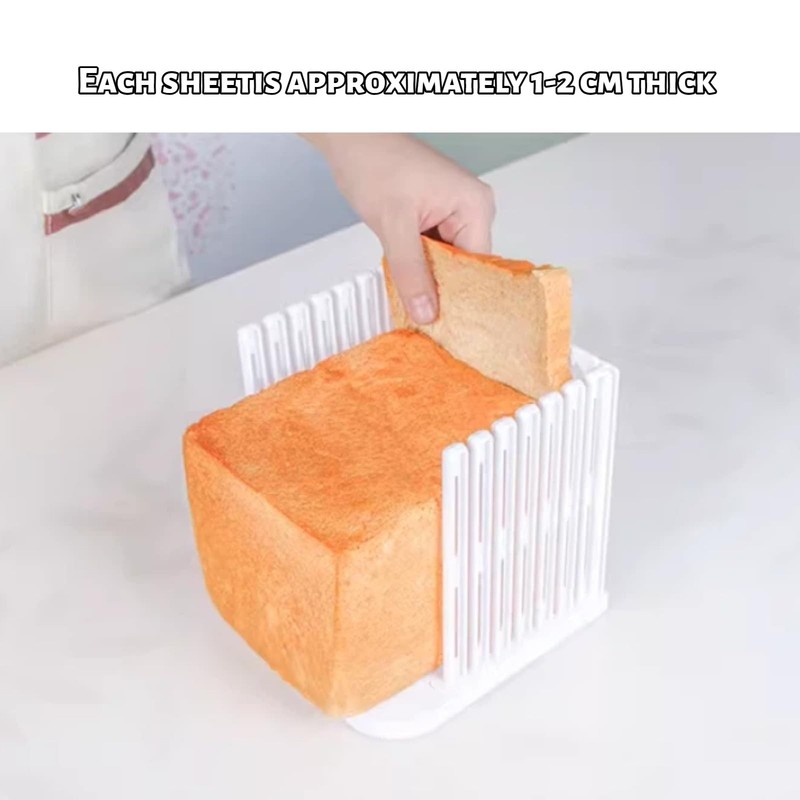 Bread Slicer for Homemade Bread, Adjustable Thickness Slicing Guide Foldable gallery
