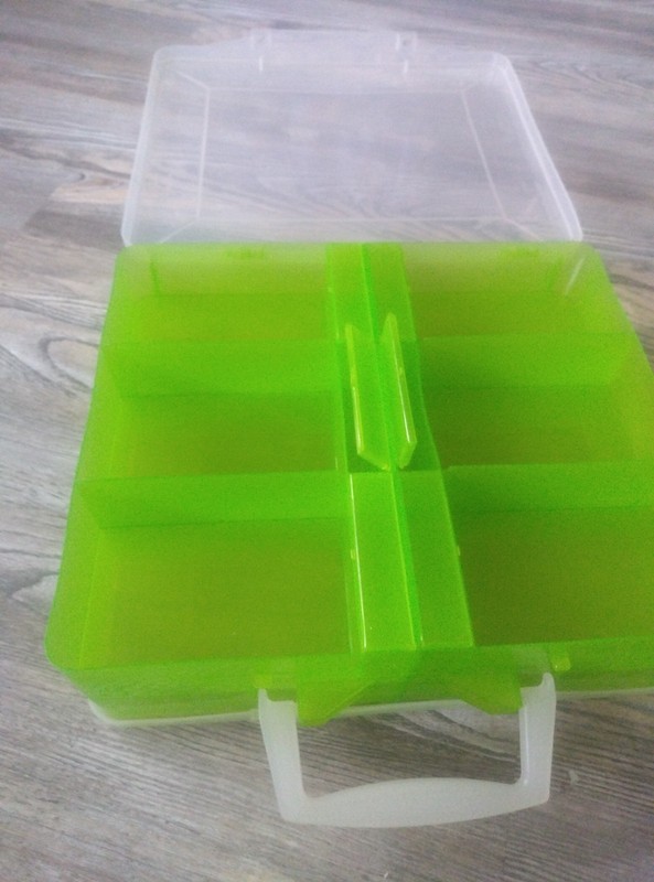 Plastic Storage Box with Handle, 12 larger Compartments 12small. gallery