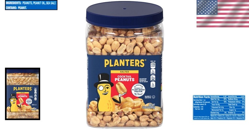 Delicious Kosher Salted Peanuts - Nutritious Plant-Based Snack in Resealable Jar gallery