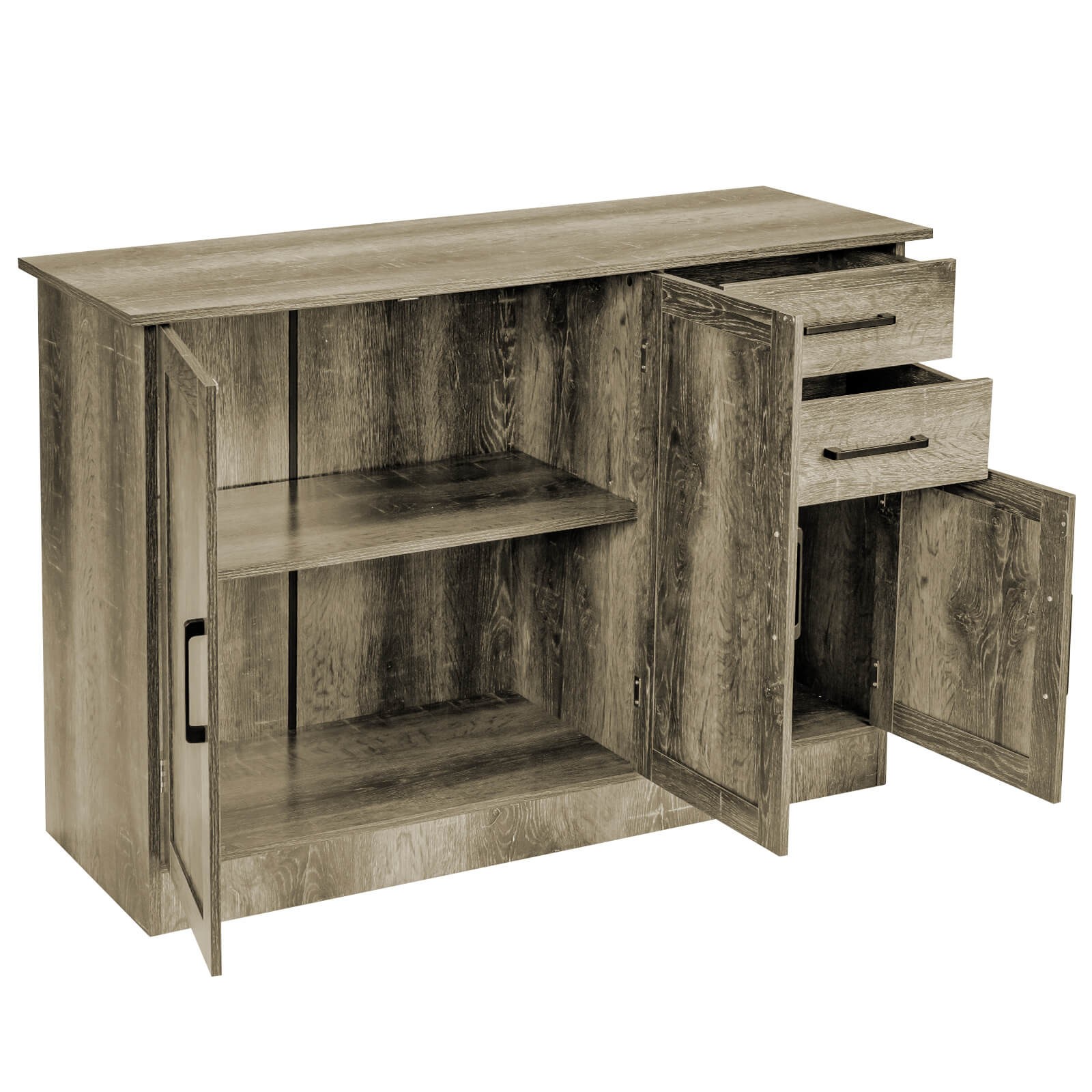 Costway Buffet Storage Cabinet Console Table Kitchen Sideboard Drawer Grey gallery