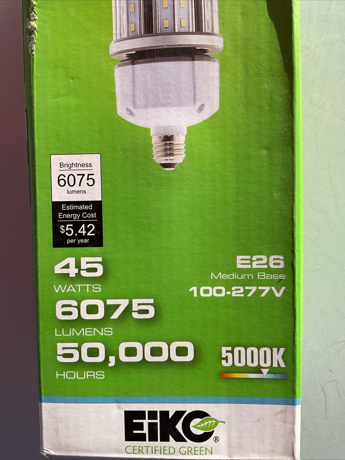 New In Box EiKo LITESPAN LED HID Replacement Lamp Corn Light 45W E26 Medium gallery