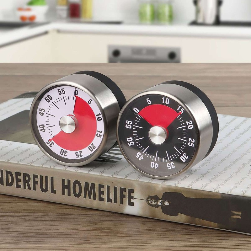 Mechanical Kitchen Timer 60min Countdown Cooking Reminder Visual Magnetic Alarm gallery