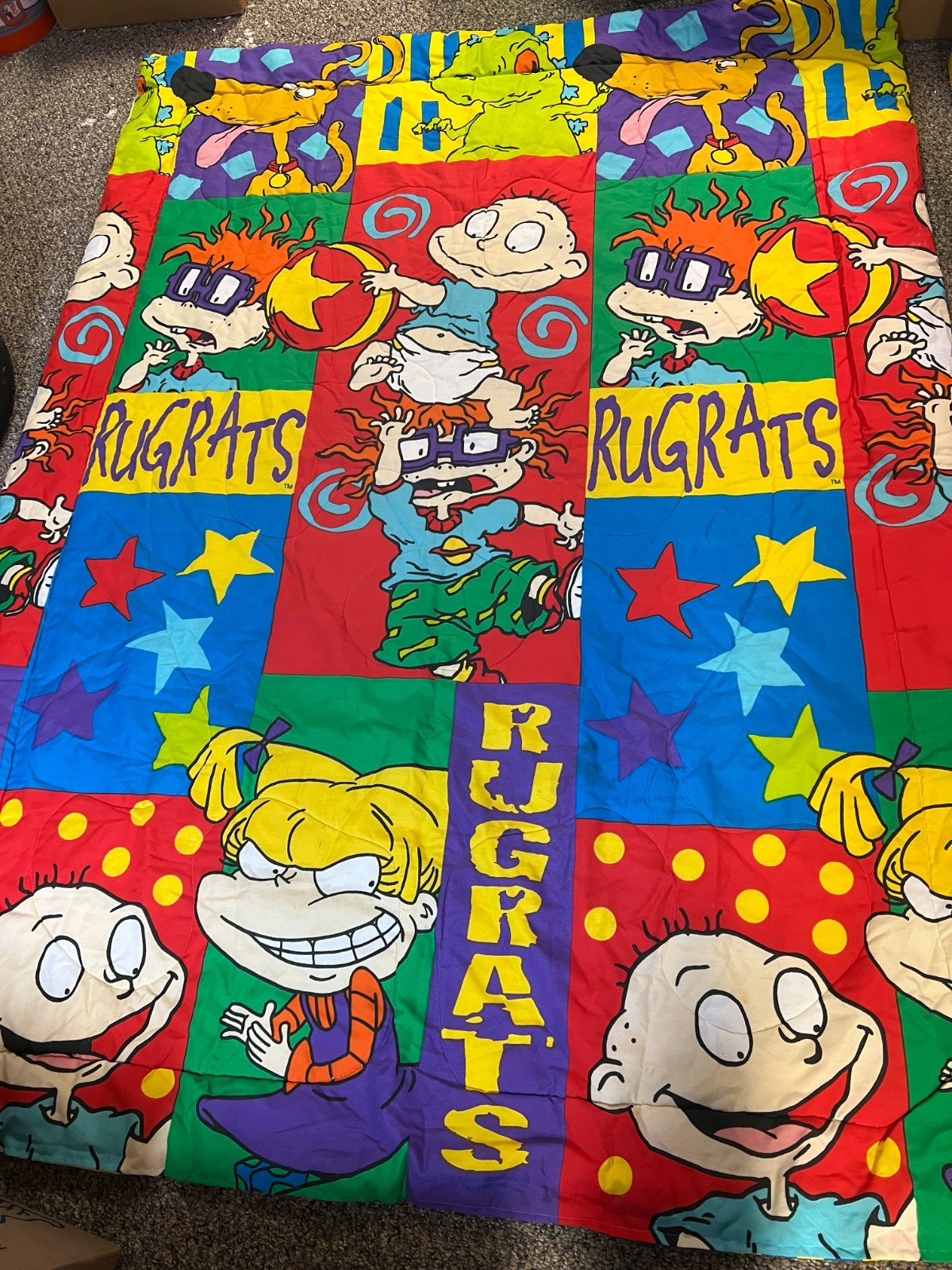 RUGRATS 1995 Comforter 2 Sided Tommy Pickles Reptar Angelica Spike 86" x 62" gallery