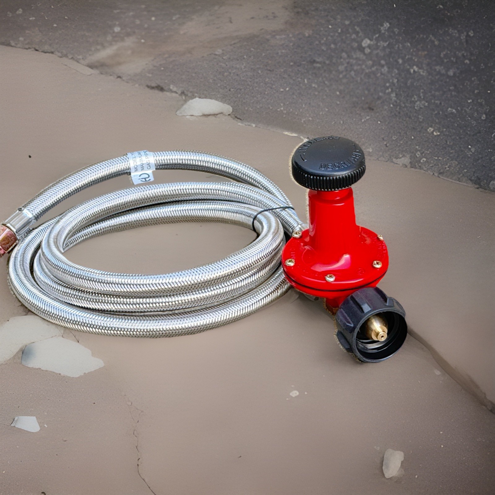 6FT 30PSI Adjustable High Pressure Propane LP Regulator Stainless Braided Hose gallery