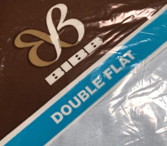Vintage BIBB Double Flat Sheet Solid Light Blue Cotton Blend NEW NIP NOS gallery