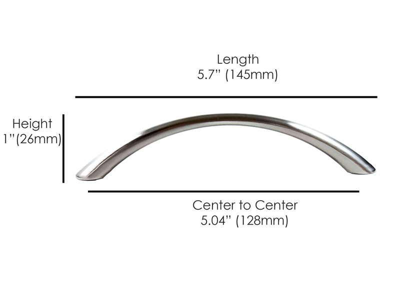Handle Wire Pull Kitchen/Bath Modern Arch Cabinet Hardware Brushed Nickel KPT gallery