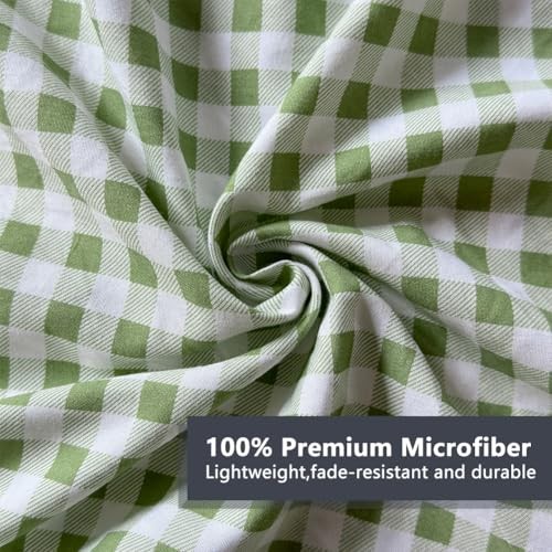 Ruffle Sheet Set, Green Soft Pre-Washed Microfiber Twin Sage Green Gingham gallery