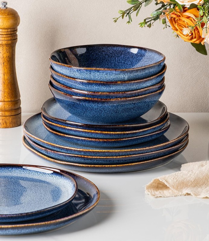 Stoneware Dinnerware Sets for 6-18 PcsSummer Beach Gift Organic Clay Handmade gallery