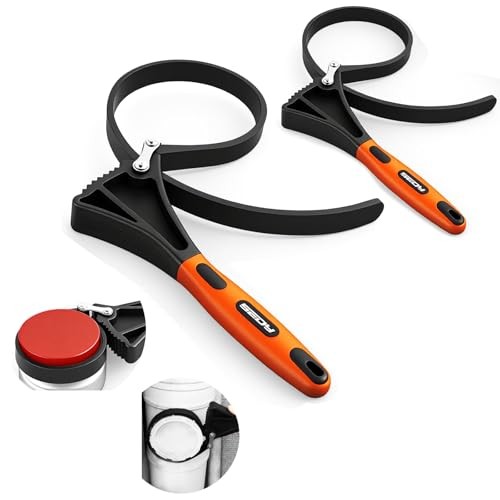 2-Piece Strap Wrench Set, Adjustable Rubber Oil Filter Wrench Max Orange gallery