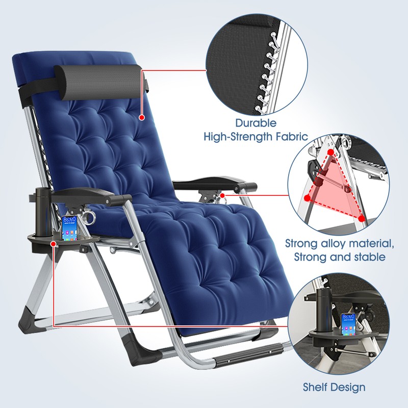 NAIZEA Outdoor Zero Gravity Chair Set Adjustable & Folding Patio Reclining Chair gallery