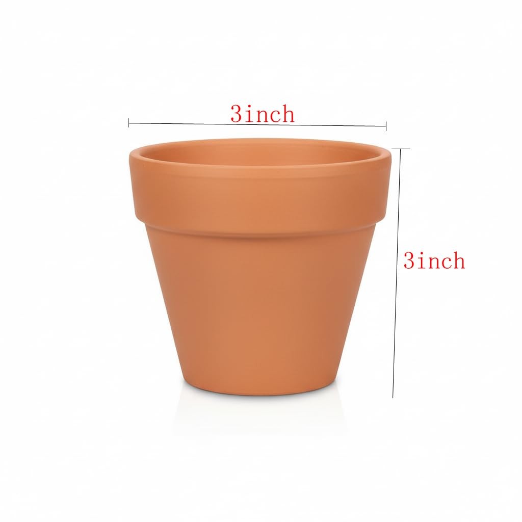 3 inch Terracotta Clay Pots, 26 Pack Clay Flower Pots with Drainage, Flower G... gallery