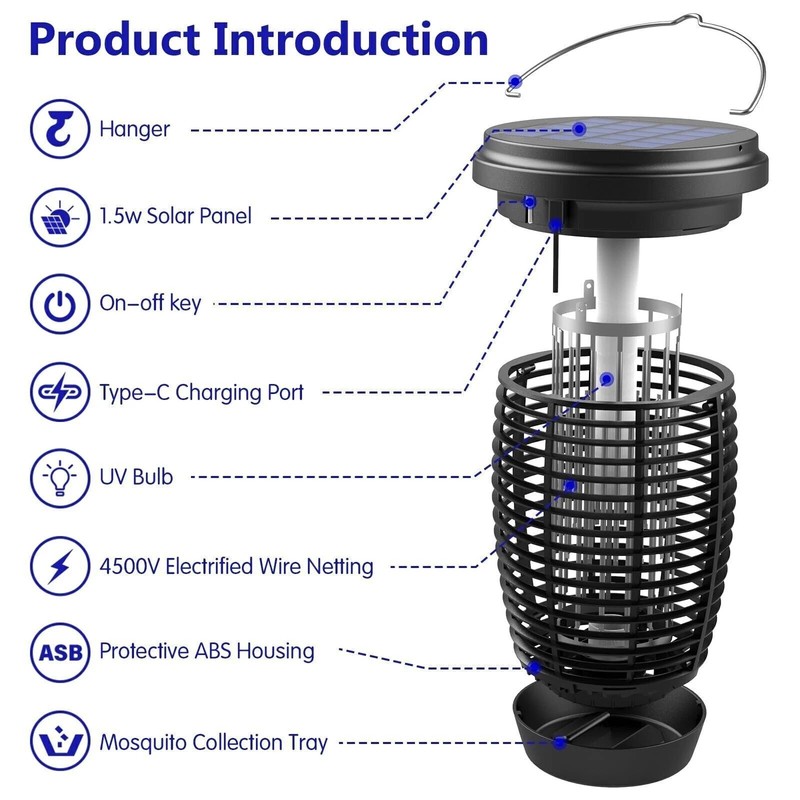 Mosquito Fly Bug Insect Zapper Killer Indoor Outdoor Electronic Light Trap Lamp gallery