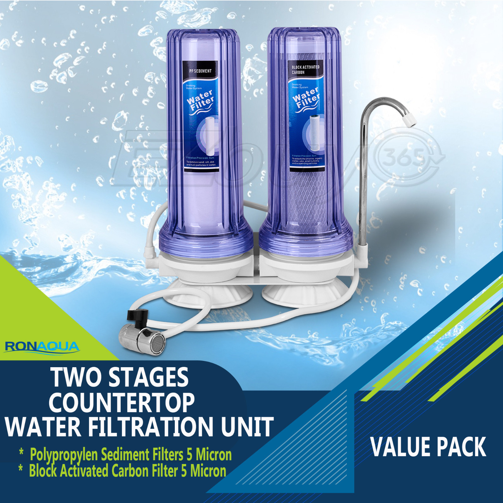 Dual Countertop Water Filtration Unit: Carbon Block & Sediment gallery