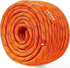 VEVOR Double Braided Polyester Rope, 1/2 in x 120 Inch x 120 FT, Orange