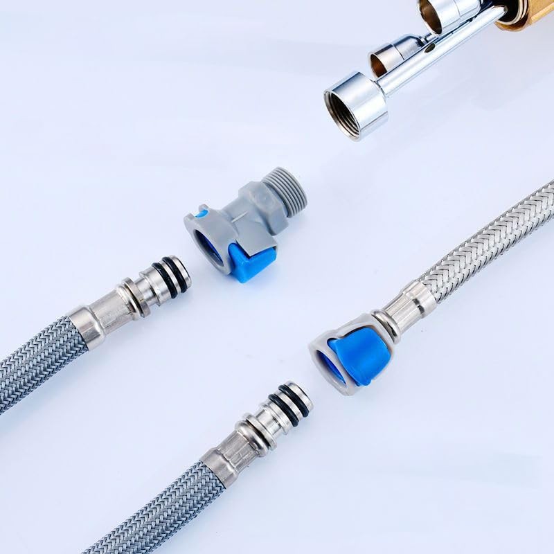 RecDec 4 Pack Kitchen Faucet Hose Quick Connect Adapter with M15*1 Male Gray gallery