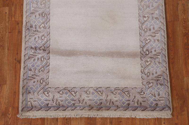 Bordered Nepalese Oriental Accent Rug 3x5 Hand-knotted Wool Carpet for Foyer gallery
