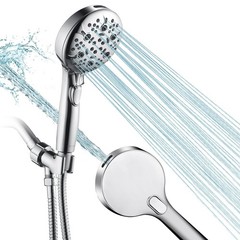 Handheld Shower Head 9-Setting High Pressure 4.5in Spray Face 79in Hose – Ideal
