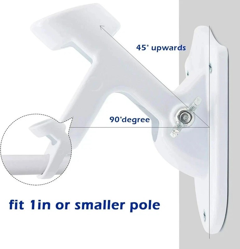 Flag Pole Holder 1'' Two-Position Aluminum Mounting Bracket for House gallery