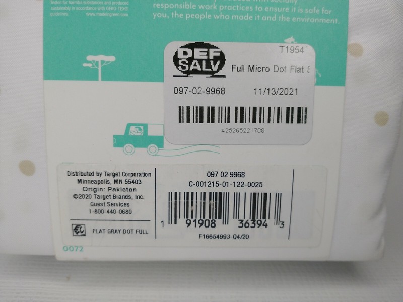Pillowfort Microfiber Full Flat Sheet 81" x 96" Micro Dot Pattern New gallery