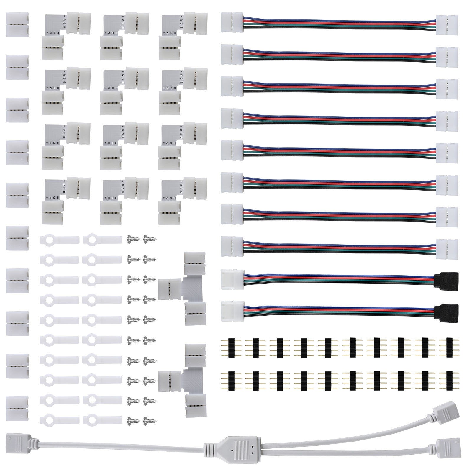 75Pack/Set 4Pin RGB 5050 LED Connectors LED Strip Light Connector Accessories gallery