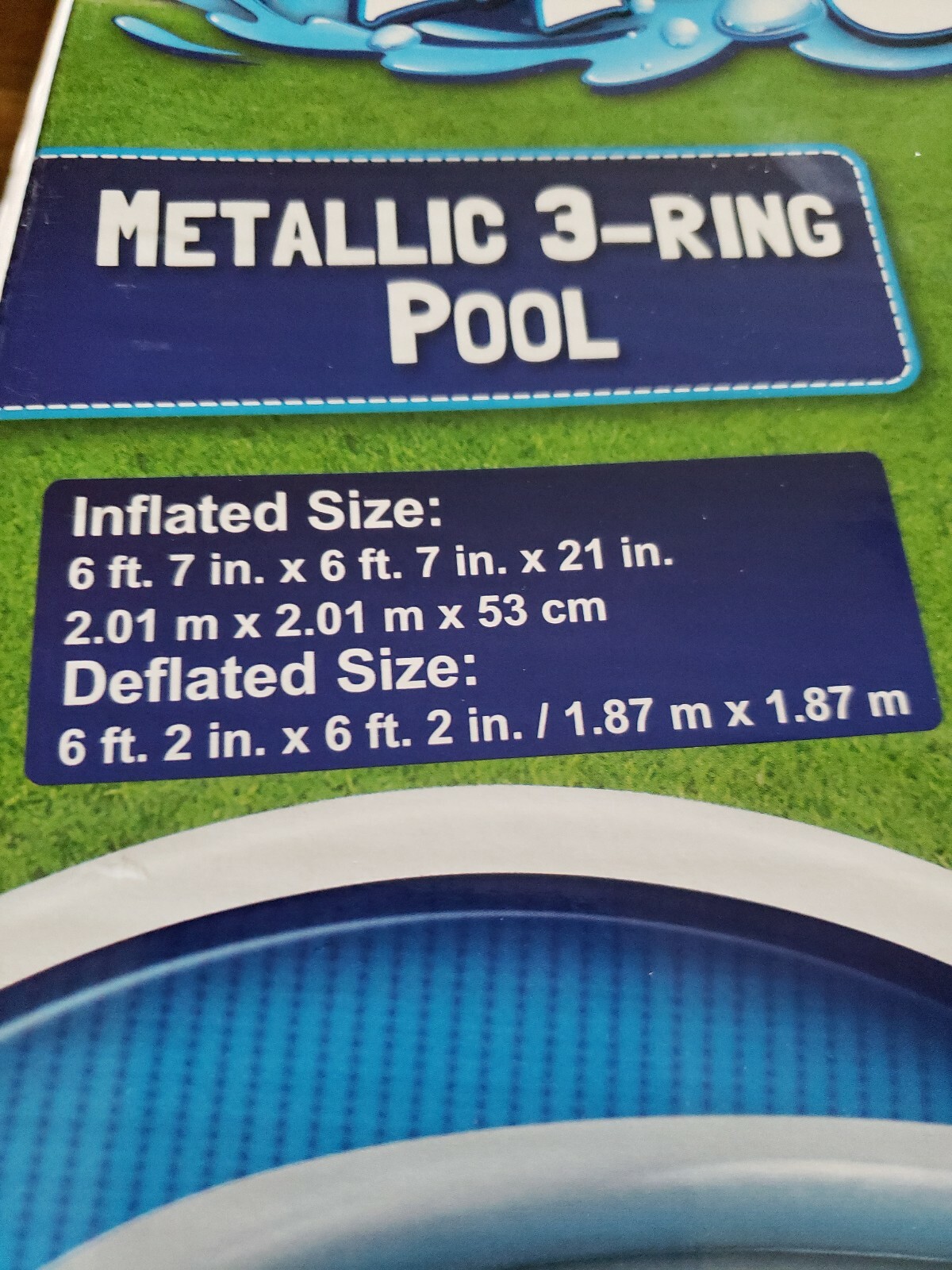 H2OGO Metallic 3-Ring Inflatable Kiddie Swimming Pool, 79" Diameter 21" Height gallery