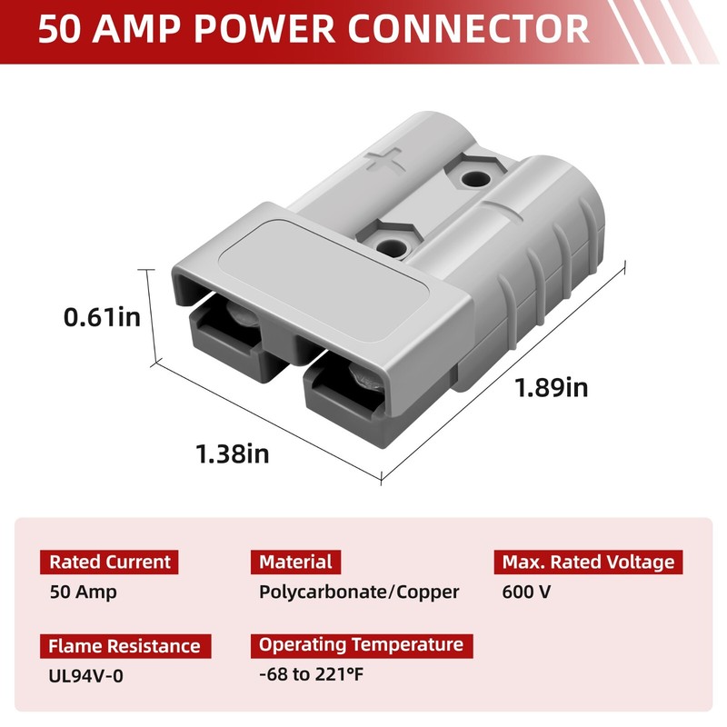 10 AWG Solar Extension Cable for Anderson 50 Amp Connector to Solar Connector gallery
