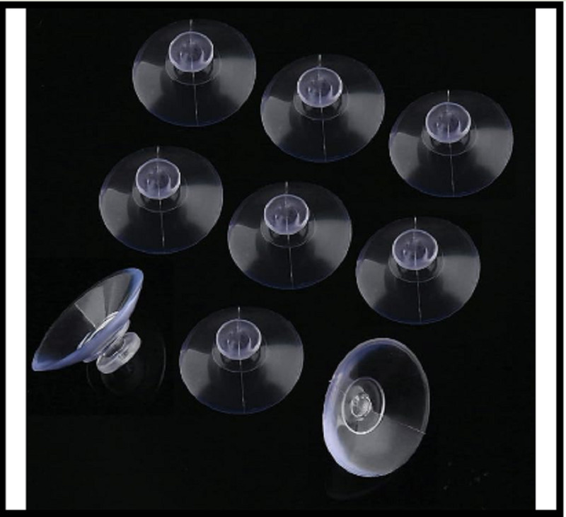 10 Pack 20mm Suction Cups for Glass Table Tops, Rubber Transparent Sucker Pads gallery