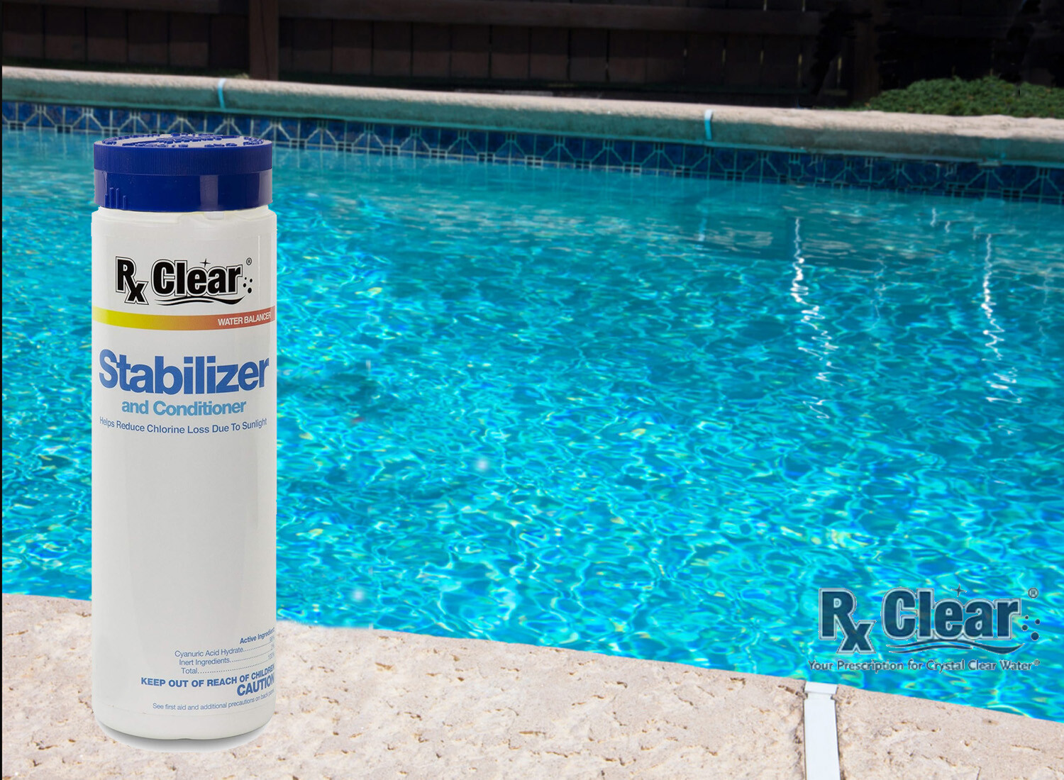 Rx Clear Conditioner & Stabilizer Cyanuric Acid For Swimming Pools - Choose Kit gallery