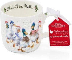 Royal Worcester Wrendale Designs Bone China 14 oz. Mug – Duck The Halls (Ducks)