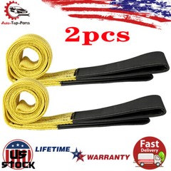 2″ x 6FT Webbing Lifting Flat Sling Hoist Crane Cargo Strap Flat Web 1-3Ton Pair
