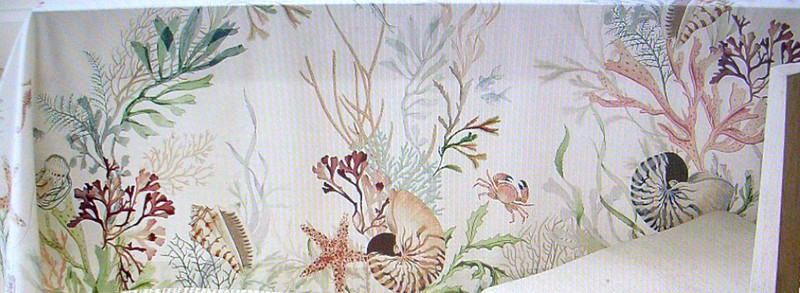 POTTERY BARN ENCHANTED COAST SEA TABLECLOTH 100% COTTON 70X108 NEW WITH TAGS gallery