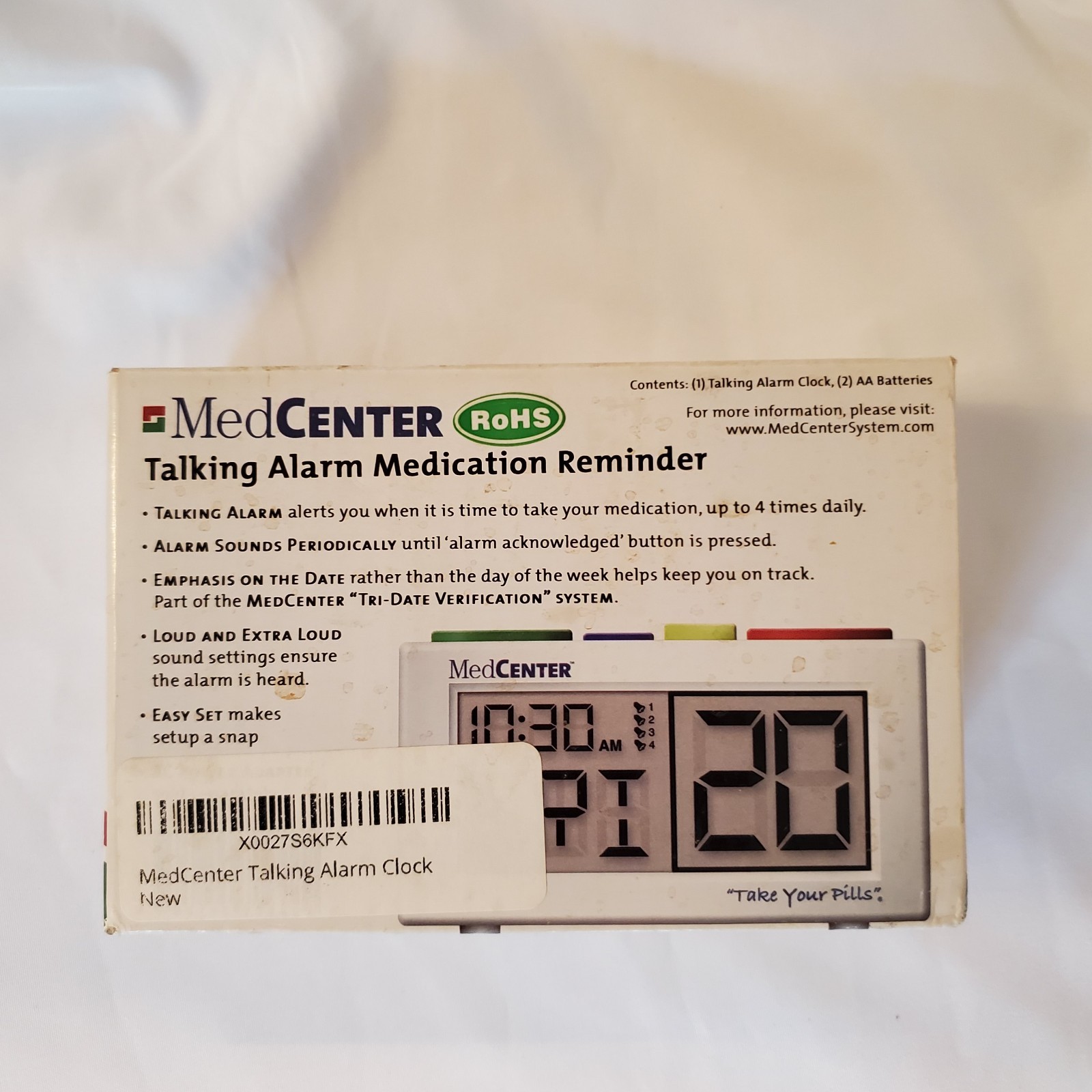 MEDCENTER MED CENTER TALKING ALARM CLOCK MEDICATION PILL REMINDER DIGITAL Tested gallery