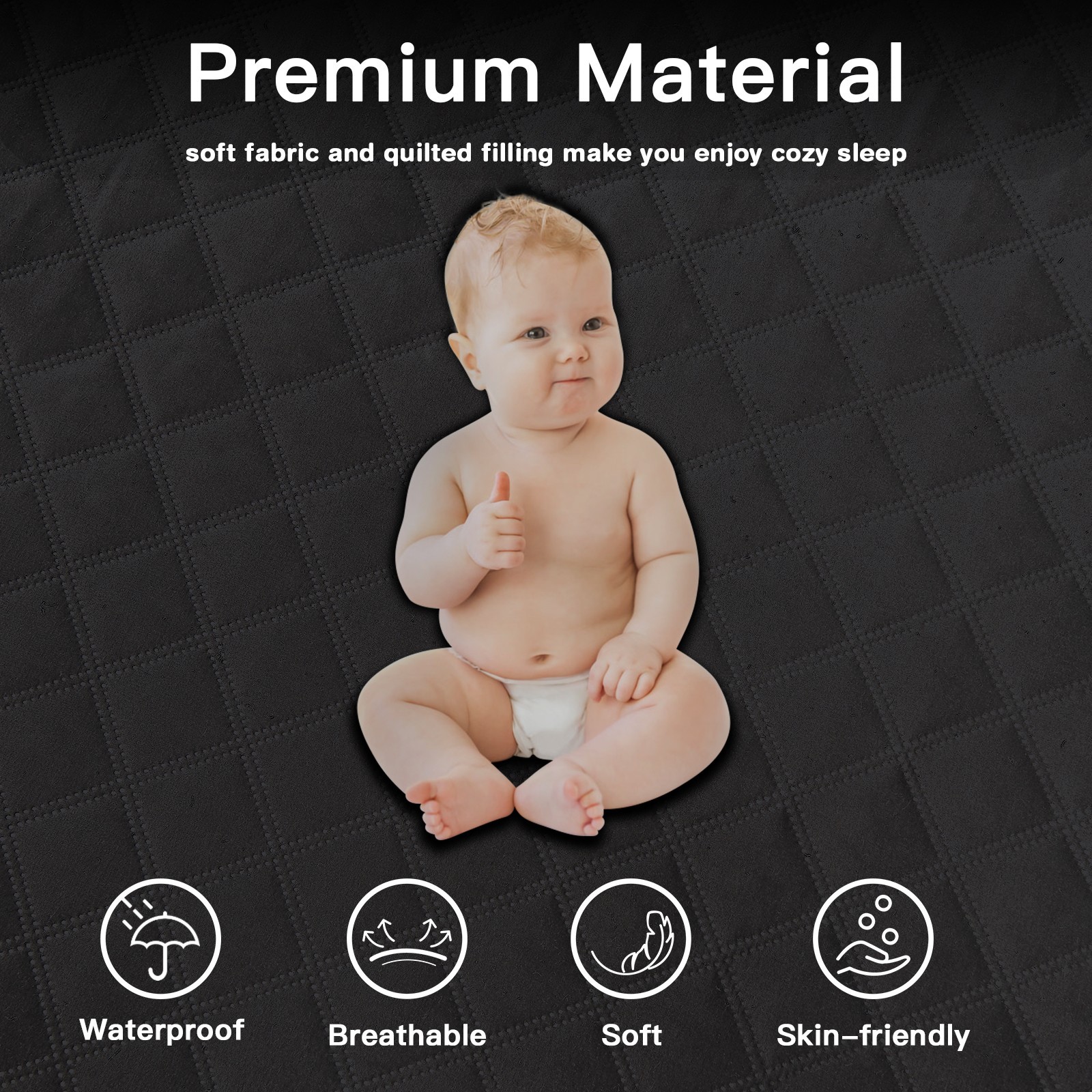 Quilted Mattress Pad Cover Extra Deep Pocket Waterproof Mattress Protector gallery