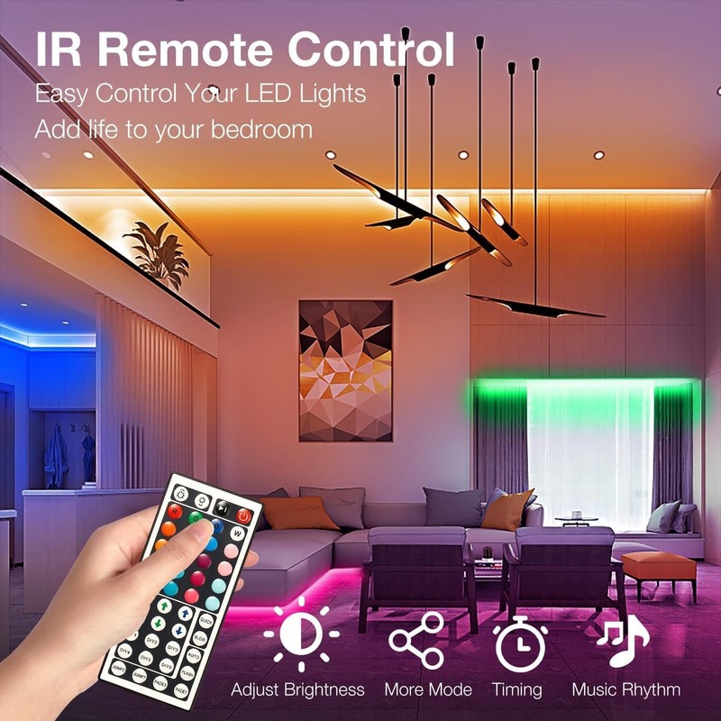 100Ft LED Strip Lights, Smart Light with App Remote Control, RGB LED Lights for gallery
